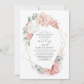 Dusty Rose Florenz Elegante Probe Einladung (Vorderseite)