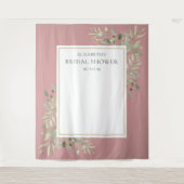 Dusty Rose Foliage Brautparty Foto Hintergrund Wandteppich (Vorderseite)