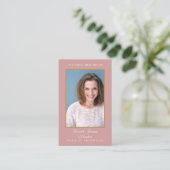 Dusty Rose Foto Beerdigung Gedenkkarten Visitenkarte (Stehend Vorderseite)