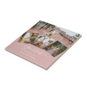 Dusty Rose FOTO COLLAGE Custom WEDING GIFT Fliese (Seite)