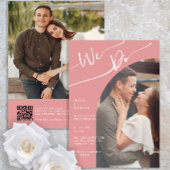 Dusty Rose Foto Hochzeit Einladung QR Code