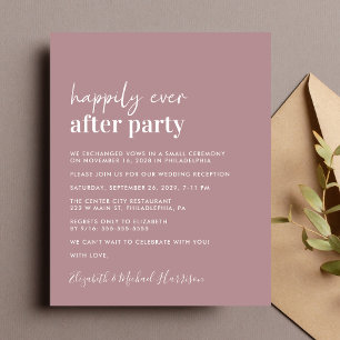 Dusty Rose Foto Hochzeitsempfang Einladung