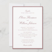 Dusty Rose Framed Wedding Invitation Einladung (Vorderseite)