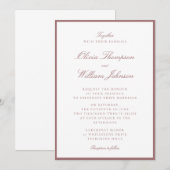Dusty Rose Framed Wedding Invitation Einladung (Vorne/Hinten)