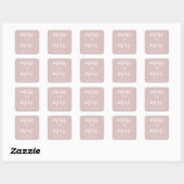 Dusty Rose Frau Brautparty Favor Square Quadratischer Aufkleber (Blatt)
