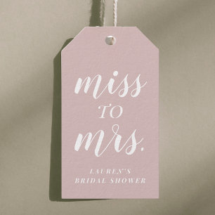 Dusty Rose Frau Brautparty Gift Tags verpassen Geschenkanhänger