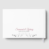 Dusty Rose Frilly Filigree Elegant White Wedding Gästebuch (Rückseite)