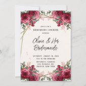 Dusty Rose Geometric Floral Bridesmaids Luncheon Einladung (Vorderseite)