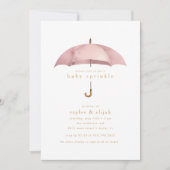 Dusty Rose Girl Baby Sprinkle Showveranstaltung | Einladung (Vorderseite)