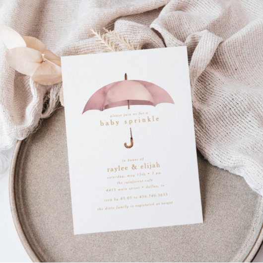 Dusty Rose Girl Baby Sprinkle Showveranstaltung | Einladung