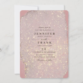 Dusty Rose Glam Gold Glitzer Elegant Modernes Rosa Einladung