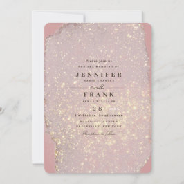 Dusty Rose Glam Gold Glitzer Elegant Modernes Rosa Einladung