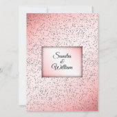 Dusty Rose Glitzer Hochzeit Einladung (Rückseite)