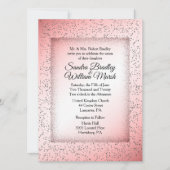 Dusty Rose Glitzer Hochzeit Einladung (Vorderseite)