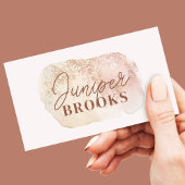 Dusty Rose Glitzer Social Media QR Code Visitenkarte