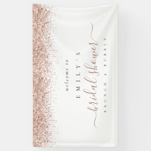 Dusty Rose Glitzer Willkommen beim Brautparty Bann Banner (Vertikal)