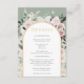 Dusty Rose Gold Arch Sage Einfache Hochzeitsdetail Begleitkarte (Vorderseite)