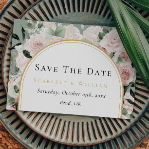 Dusty Rose Gold Arch Sage Green Vintage Hochzeit Save The Date