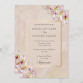 Dusty Rose Gold Azalea Einladung zur Hochzeit (Vorne/Hinten)