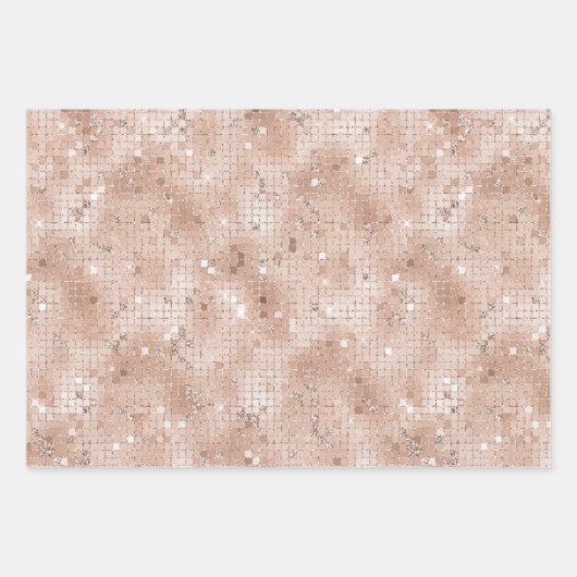 Dusty Rose Gold Blush Glitzer Frische Pasta machen Geschenkpapier Set (Vorderseite 2)