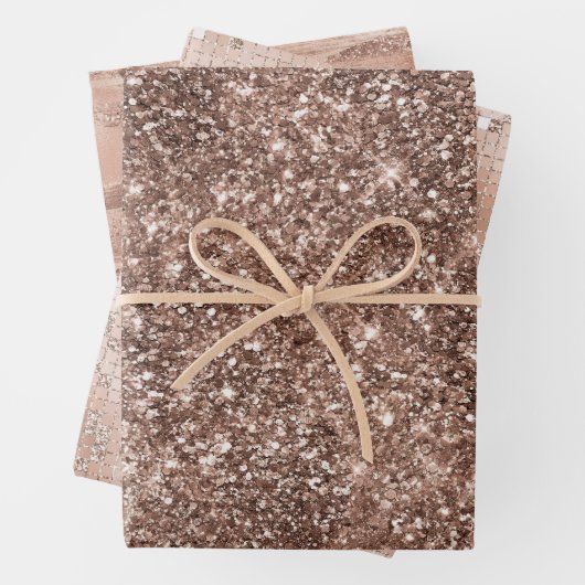 Dusty Rose Gold Blush Glitzer Frische Pasta machen Geschenkpapier Set (Beispiel)