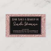 Dusty Rose Gold Blush Rosa Blumenmuster Visitenkarte (Rückseite)