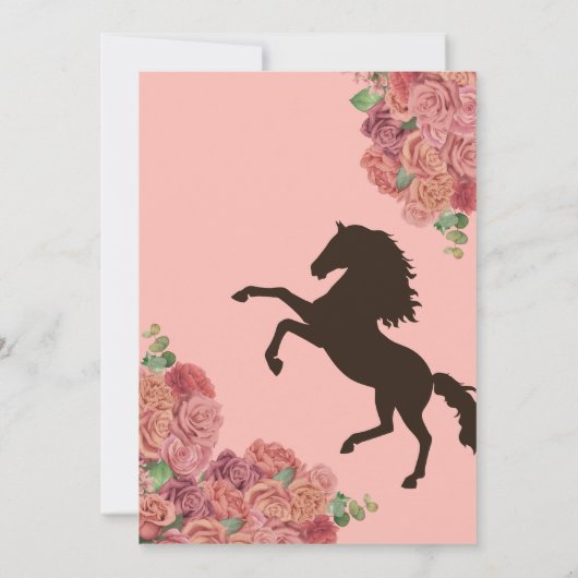 Dusty Rose Gold Blush Western Charro Quinceañera Einladung (Rückseite)