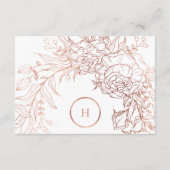Dusty Rose Gold Classic Monogram Wreath Wedding RSVP Karte (Rückseite)