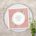Dusty Rose Gold Eukalyptus Grünfoliage Serviette<br><div class="desc">Diese elegante botanische Serviette mit zarten Blätter aus Aquarell auf staubigen Rose kann mit Ihrer eigenen Botschaft personalisiert werden. Ideal für Hochzeiten,  Brautpartys,  Babyduschen,  Taufe,  Verlobungsfeiern,  Jubiläumsfeiern und Geburtstagsfeiern. Entwickelt von Thisisnotme©</div>