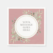 Dusty Rose Gold Eukalyptus Grünfoliage Serviette (Vorderseite)