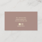 Dusty Rose Gold Floral Makeup Artist Friseur Salon Visitenkarte (Rückseite)