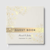 Dusty Rose Gold Floral Wedding Gästebuch (Vorderseite)