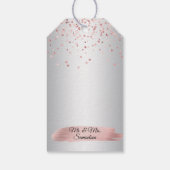 Dusty Rose Gold Foil Heart Wedding Vielen Dank Geschenkanhänger (Rückseite)