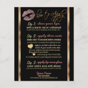 Dusty Rose Gold Glitter Lippen Anleitung Flyer