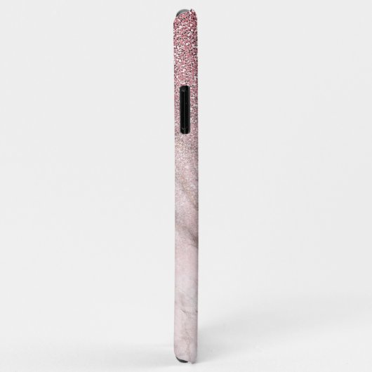 Dusty Rose Gold Glitzer Rosa Marmormuster Case-Mate iPhone Hülle (Hinten/Rechts)