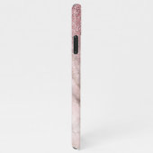 Dusty Rose Gold Glitzer Rosa Marmormuster iPhone Hülle (Rechte Seite)