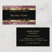 Dusty Rose Gold Glitzer und Elegantes Gold Visitenkarte (Vorne/Hinten)