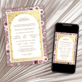 Dusty Rose Gold Islamisches Muster muslimische Hoc Einladung