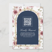Dusty Rose Gold Lace QR Code Marine muslimische Ho Einladung (Rückseite)