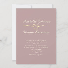 Dusty Rose Gold Minimalistisch Wedding Einladung