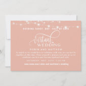 Dusty Rose Gold mit Lights Online Virtual Wedding Einladung (Vorderseite)