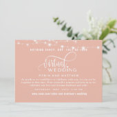 Dusty Rose Gold mit Lights Online Virtual Wedding Einladung (Stehend Vorderseite)