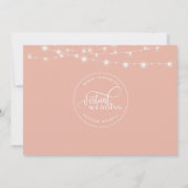 Dusty Rose Gold mit Lights Online Virtual Wedding Einladung (Rückseite)