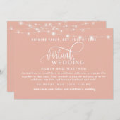 Dusty Rose Gold mit Lights Online Virtual Wedding Einladung (Vorne/Hinten)