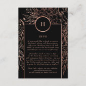 Dusty Rose Gold Monogram Wreath Classic Wedding Begleitkarte (Vorderseite)