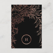 Dusty Rose Gold Monogram Wreath Classic Wedding Begleitkarte (Rückseite)