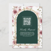 Dusty Rose Gold QR Code Emerald Muslim Wedding Einladung (Rückseite)