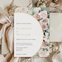 Dusty Rose Gold Sage Green Vintag Floral Wedding