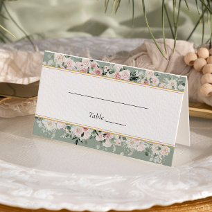 Dusty Rose Gold Sage Green Vintage Wedding Platzkarte