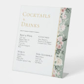 Dusty Rose Gold Sage Green Wedding Drinks Bar Sockelschild (Vorderseite)